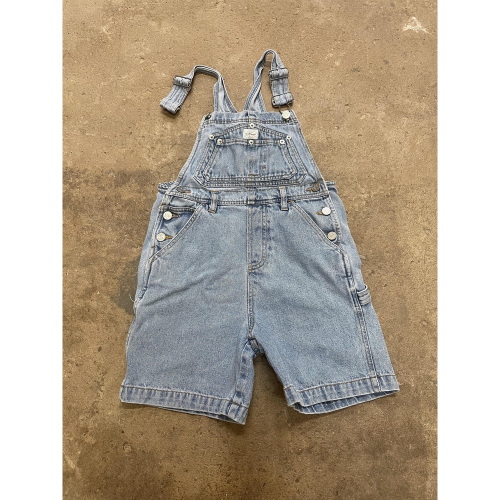 Calvin Klein Jeans Shortalls Womens Medium Blue Denim Bib Overalls Pockets
